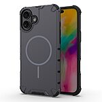 Σκληρή Πλάτη PC+TPU για iPhone 16 (OEM) σε Γκρι — διπλή προστασία, αερόσακοι στις γωνίες & μαγνητικός δακτύλιος για αξεσουάρ.