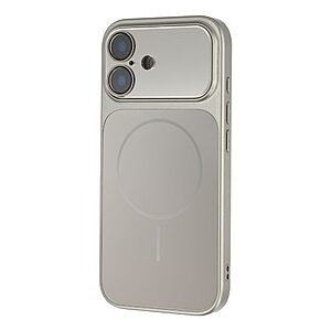 Σκληρή Πλάτη PC+TPU για iPhone 16 (OEM) σε Γκρι — ματ φινίρισμα, μαγνητικό δαχτυλίδι & προστασία φακών κάμερας από πτώσεις και γρατζουνιές.