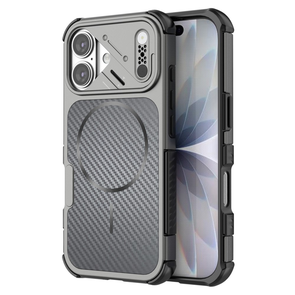 Θήκη iPhone 16 - OEM - Σκληρή Πλάτη PC+TPU - Γκρι Σκληρή Πλάτη PC+TPU για iPhone 16 (OEM) σε Γκρι — ενισχυμένες γωνίες, ενσωματωμένος μαγνήτης & υφή carbon fiber για καθημερινή προστασία.
