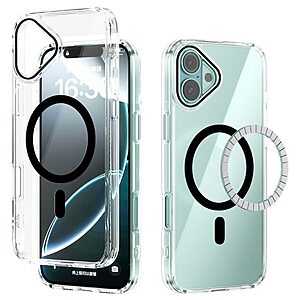 Σκληρή Πλάτη PC+TPU για iPhone 16 (ABEEL) σε Μαύρο με MagSafe — ενισχυμένες γωνίες airbag & ανασηκωμένα χείλη για προστασία από πτώσεις.