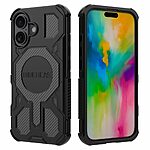 Σκληρή Πλάτη PC+TPU για iPhone 16 (BIBERCAS) σε Μαύρο με MagSafe — ενισχυμένες γωνίες airbag & αντιολισθητική υφή για προστασία από πτώσεις.