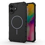 Σκληρή Πλάτη PC+TPU για iPhone 16 (OEM) σε Μαύρο — διπλή προστασία, αερόσακοι στις γωνίες & μαγνητικός δακτύλιος για αξεσουάρ.