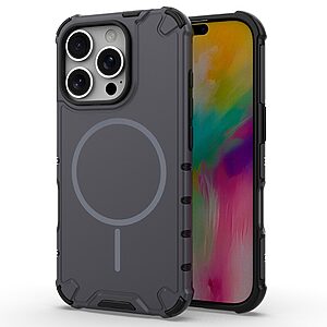 Σκληρή Πλάτη PC+TPU για iPhone 16 Pro Max (OEM) σε Γκρι — διπλή προστασία με αερόσακους στις γωνίες & υφή για καλύτερη ψύξη.