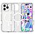 Σκληρή Πλάτη PC+TPU για iPhone 16 Pro Max (OEM) σε Λευκό glitter με MagSafe — περιστρεφόμενο stand & προστασία από πτώσεις.
