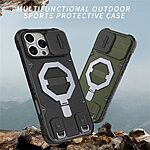 Θήκη iPhone 16 Pro Max - OEM - Σκληρή Πλάτη PC+TPU - Μαύρο - MagSafe/Stand/Λουράκι — εικόνα 2