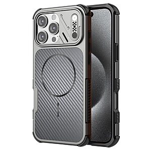 Σκληρή Πλάτη PC+TPU για iPhone 16 Pro (OEM) σε Γκρι — ενσωματωμένος μαγνήτης & ενισχυμένες γωνίες για προστασία από πτώσεις.