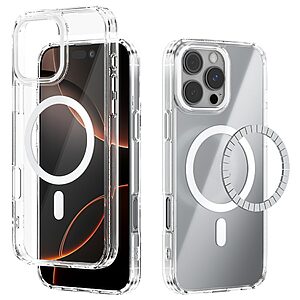 Σκληρή Πλάτη PC+TPU για iPhone 16 Pro (ABEEL) σε Λευκό με MagSafe — ενισχυμένες γωνίες & PC κατά του κιτρινίσματος για προστασία από πτώσεις.
