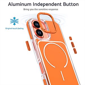 Θήκη iPhone 17 - OEM - Σκληρή Πλάτη PC+TPU - Πορτοκαλί - MagSafe — εικόνα 2