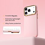 Θήκη iPhone 17 Pro / 18 Pro - ABEEL - Σκληρή Πλάτη PC - Ροζ ανοιχτό — εικόνα 2