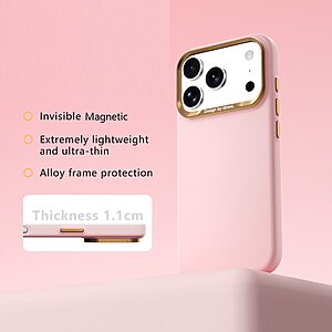 Θήκη iPhone 17 Pro / 18 Pro - ABEEL - Σκληρή Πλάτη PC - Ροζ ανοιχτό — εικόνα 2