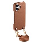 Θήκη iPhone 17 - OEM - Πλάτη από Συνθετικό Δέρμα (PU) με PC - Καφέ - Λουράκι — εικόνα 2