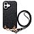 Πλάτη από Συνθετικό Δέρμα (PU) με PC για iPhone 17 (OEM) σε Μαύρο — υφή litchi, απορρόφηση κραδασμών & αποσπώμενο λουράκι 130cm.