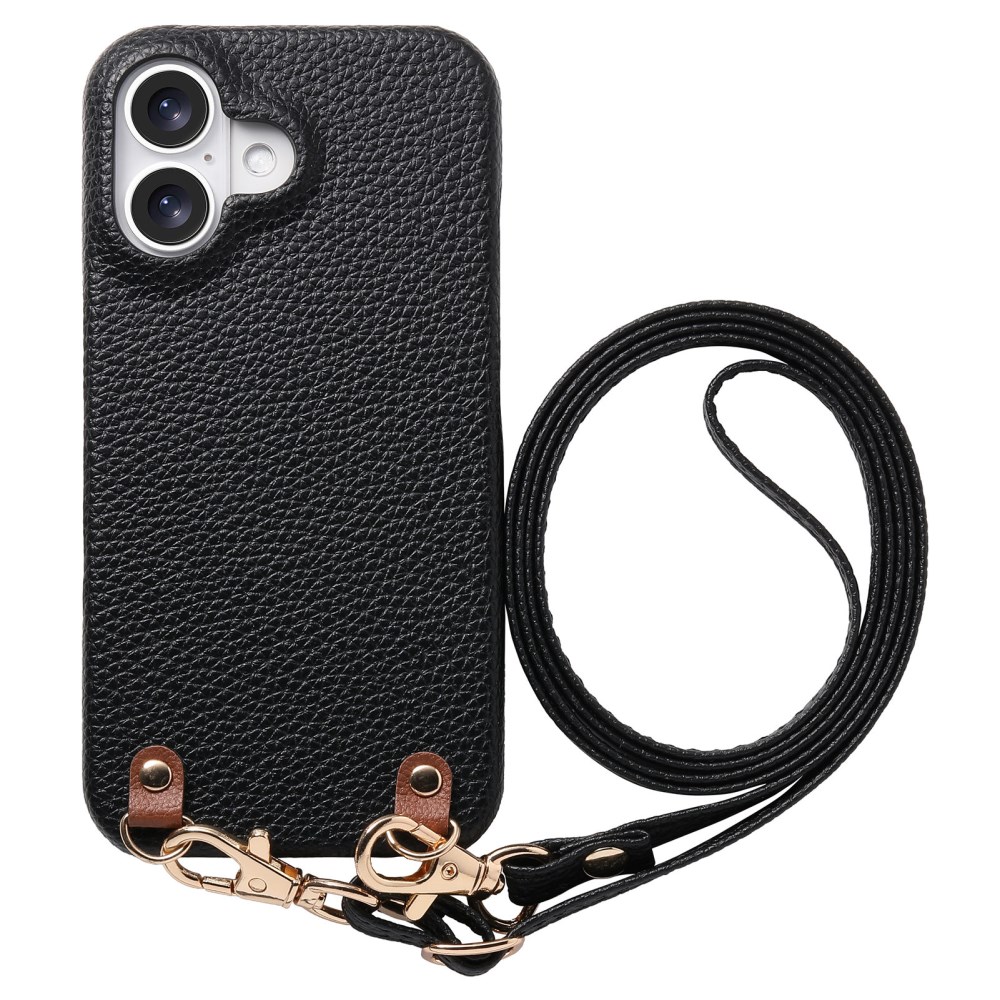 Θήκη iPhone 17 - OEM - Πλάτη από Συνθετικό Δέρμα (PU) με PC - Μαύρο - Λουράκι Πλάτη από Συνθετικό Δέρμα (PU) με PC για iPhone 17 (OEM) σε Μαύρο — υφή litchi, απορρόφηση κραδασμών & αποσπώμενο λουράκι 130cm.
