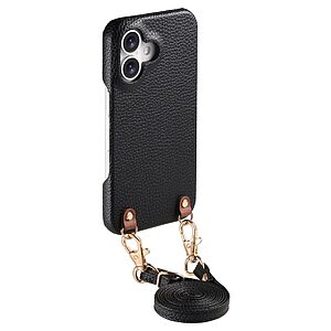 Θήκη iPhone 17 - OEM - Πλάτη από Συνθετικό Δέρμα (PU) με PC - Μαύρο - Λουράκι — εικόνα 2