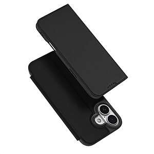Flip Πορτοφόλι από Συνθετικό Δέρμα (PU) με TPU για iPhone 17 (DUX DUCIS) σε Μαύρο — θήκη κάρτας, stand & κρυφό μαγνητικό κούμπωμα.