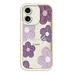 Πλάτη TPU για iPhone 17 (OEM) σε Λευκό με φλοράλ σχέδιο — αντιολισθητική λαβή & ανασηκωμένα χείλη για προστασία της κάμερας.