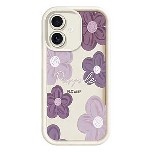 Πλάτη TPU για iPhone 17 (OEM) σε Λευκό με φλοράλ σχέδιο — αντιολισθητική λαβή & ανασηκωμένα χείλη για προστασία της κάμερας.