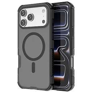 Σκληρή Πλάτη PC+TPU για iPhone 18 Pro / 17 Pro (OEM) σε Μαύρο με MagSafe — ματ υφή, αερόσακοι κατά των πτώσεων & ανασηκωμένα χείλη.