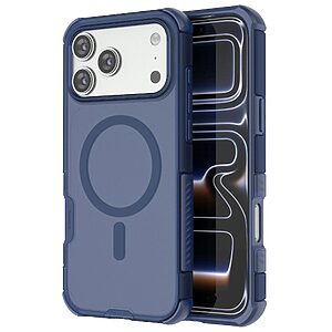 Σκληρή Πλάτη PC+TPU για iPhone 18 Pro / 17 Pro (OEM) σε Μπλε με MagSafe — ματ soft-touch υφή & απορρόφηση κραδασμών για καθημερινή προστασία.