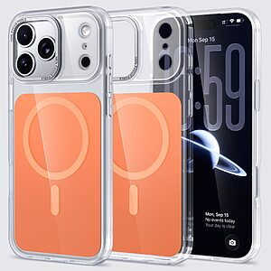 Σκληρή Πλάτη PC+TPU για iPhone 18 Pro / 17 Pro (OEM) σε Πορτοκαλί με MagSafe — μαγνήτες N52 & μεταλλικό πλαίσιο κάμερας για προστασία.
