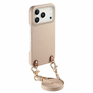 Θήκη iPhone 18 Pro / 17 Pro - OEM - Πλάτη από Συνθετικό Δέρμα (PU) με PC - Χακί - Λουράκι — εικόνα 2