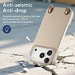 Θήκη iPhone 18 Pro / 17 Pro - OEM - Πλάτη από Συνθετικό Δέρμα (PU) με PC - Χακί - Λουράκι — εικόνα 4