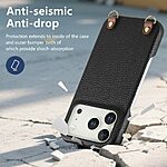 Θήκη iPhone 18 Pro / 17 Pro - OEM - Πλάτη από Συνθετικό Δέρμα (PU) με PC - Μαύρο - Λουράκι — εικόνα 4