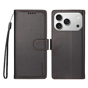 Flip Πορτοφόλι από Συνθετικό Δέρμα (PU) με TPU για iPhone 18 Pro / 17 Pro (BETOPNICE) σε Μαύρο — προστασία RFID, 3 θήκες καρτών & stand.