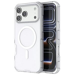 Σκληρή Πλάτη PC+TPU για iPhone 18 Pro Max / 17 Pro Max (OEM) σε Λευκό με MagSafe — ματ soft-touch υφή & αερόσακοι για προστασία από πτώσεις.