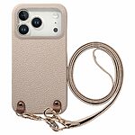 Πλάτη από Συνθετικό Δέρμα (PU) με PC για iPhone 18 Pro Max / 17 Pro Max (OEM) σε Χακί — με λουράκι 130cm & διπλή απορρόφηση κραδασμών.