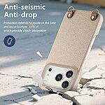Θήκη iPhone 18 Pro Max / 17 Pro Max - OEM - Πλάτη από Συνθετικό Δέρμα (PU) με PC - Χακί - Λουράκι — εικόνα 4