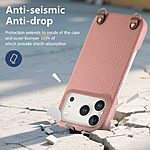 Θήκη iPhone 18 Pro Max / 17 Pro Max - OEM - Πλάτη από Συνθετικό Δέρμα (PU) με PC - Ροζ - Λουράκι — εικόνα 4