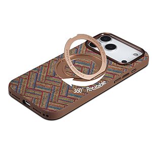 Θήκη iPhone 18 Pro Max / 17 Pro Max - DENIOR A30 - Πλάτη από Συνθετικό Δέρμα (PU) με TPU - Χακί - Stand — εικόνα 2