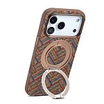 Θήκη iPhone 18 Pro Max / 17 Pro Max - DENIOR A30 - Πλάτη από Συνθετικό Δέρμα (PU) με TPU - Χακί - Stand — εικόνα 4