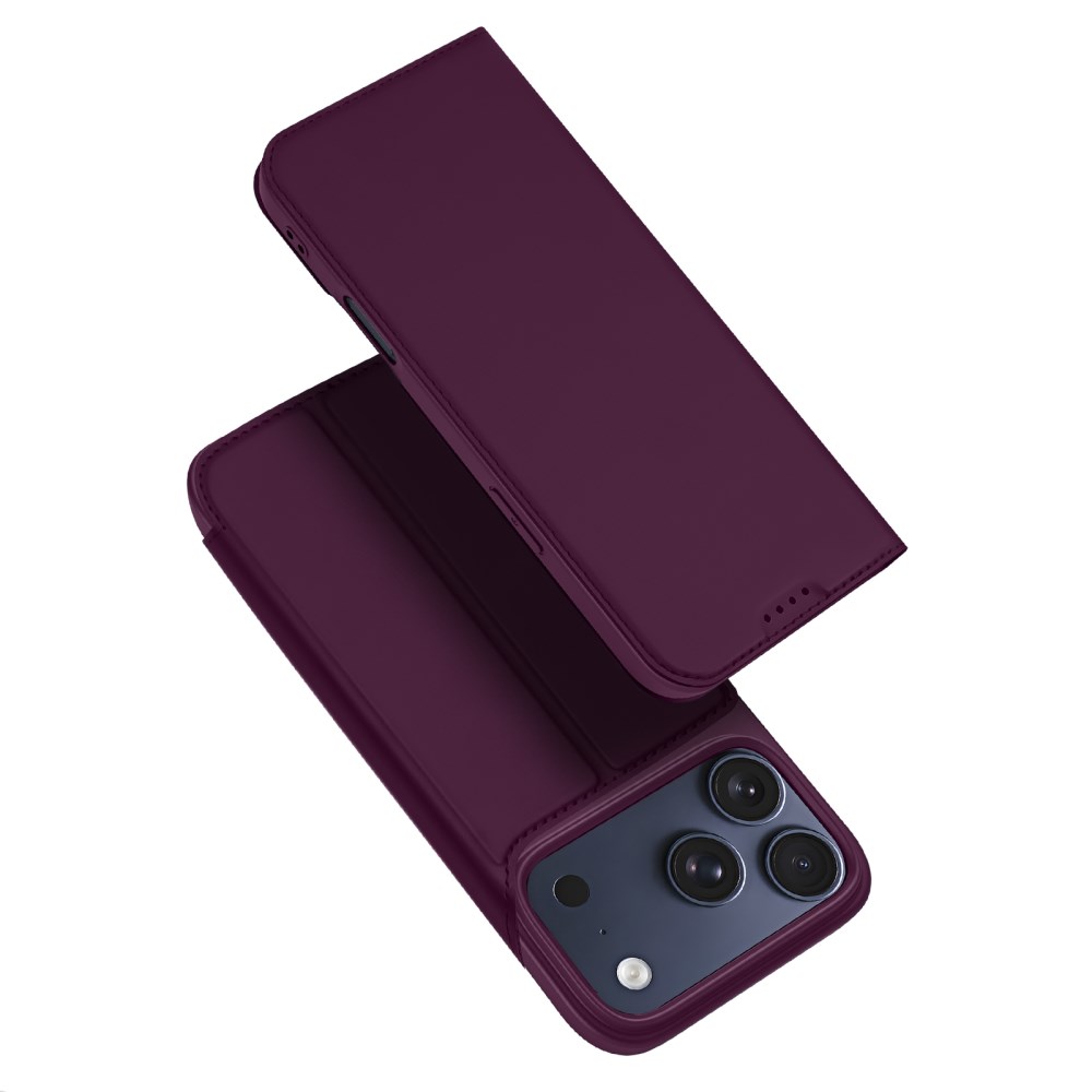 Θήκη iPhone 18 Pro Max / 17 Pro Max - DUX DUCIS Skin Pro Series - Flip Πορτοφόλι από Συνθετικό Δέρμα (PU) με TPU - Κερασί - Stand Flip Πορτοφόλι για iPhone 18 Pro Max / 17 Pro Max (DUX DUCIS) σε Κερασί — θήκη κάρτας, stand & κρυφό μαγνητικό κούμπωμα για πλήρη προστασία.
