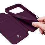 Θήκη iPhone 18 Pro Max / 17 Pro Max - DUX DUCIS Skin Pro Series - Flip Πορτοφόλι από Συνθετικό Δέρμα (PU) με TPU - Κερασί - Stand — εικόνα 8