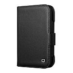 Θήκη iPhone Duo - QIALINO - Flip Πορτοφόλι από Αυθεντικό Δέρμα - Μαύρο - Stand — εικόνα 3