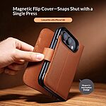 Θήκη iPhone Duo - QIALINO - Flip Πορτοφόλι από Αυθεντικό Δέρμα - Μαύρο - Stand — εικόνα 7