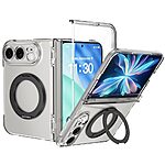 Σκληρή Πλάτη PC+TPU για iPhone Duo (OEM) σε Ημιδιάφανο — περιστρεφόμενο stand, προστασία μεντεσέ & ενσωματωμένο τζαμάκι οθόνης.