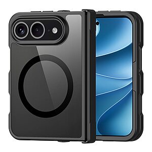 Σκληρή Πλάτη PC+TPU για iPhone Duo (DUX DUCIS Aimo) σε Μαύρο — μαγνητικός δακτύλιος, προστασία μεντεσέ & ελαφριά προστασία από πτώσεις.