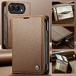 Θήκη iPhone Duo - CASEME 023 Series - Flip Πορτοφόλι από Συνθετικό Δέρμα (PU) με TPU - Καφέ - RFID/Stand — εικόνα 8
