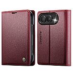 Flip Πορτοφόλι από Συνθετικό Δέρμα (PU) με TPU για iPhone Duo (CASEME) σε Κόκκινο — 3 θήκες καρτών, προστασία RFID & βάση stand.