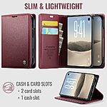 Θήκη iPhone Duo - CASEME 023 Series - Flip Πορτοφόλι από Συνθετικό Δέρμα (PU) με TPU - Κόκκινο - RFID/Stand — εικόνα 4