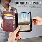 Θήκη iPhone Duo - CASEME 023 Series - Flip Πορτοφόλι από Συνθετικό Δέρμα (PU) με TPU - Κόκκινο - RFID/Stand — εικόνα 5