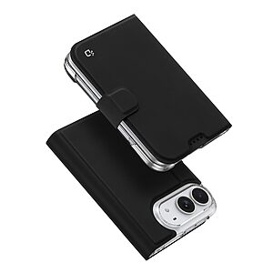 Flip Πορτοφόλι από Συνθετικό Δέρμα (PU) με TPU για iPhone Duo (DUX DUCIS) σε Μαύρο — θήκη κάρτας, stand & κρυφό μαγνητικό κλείσιμο.
