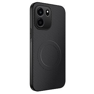 Σκληρή Πλάτη PC+TPU για OnePlus Nord CE6 5G (WANLONFENG) σε Μαύρο — υφή carbon, ενσωματωμένος μαγνήτης & προστασία από πτώσεις.