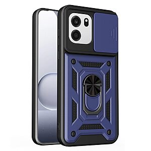 Σκληρή Πλάτη PC+TPU για OnePlus Nord CE6 5G (OEM) σε Μπλε με Stand — συρόμενο κάλυμμα κάμερας & απορρόφηση κραδασμών από πτώσεις.