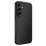 Σκληρή Πλάτη PC+TPU για Samsung Galaxy S26 FE 5G (WANLONFENG) σε Μαύρο — υφή carbon, μαγνητικός δακτύλιος & αντιολισθητικό κράτημα.