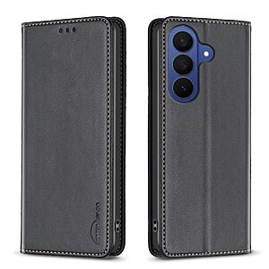 Flip Πορτοφόλι για Samsung Galaxy S26 FE 5G (BINFEN COLOR) σε Μαύρο — θήκες καρτών, stand & μαγνητικό κλείσιμο για καθημερινή προστασία.