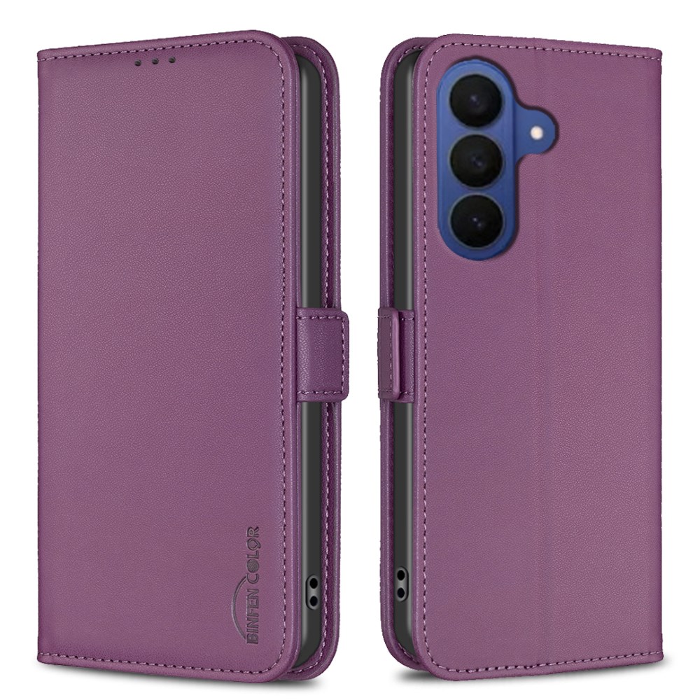 Θήκη Samsung Galaxy S26 FE 5G - BINFEN COLOR BF31 - Flip Πορτοφόλι από Συνθετικό Δέρμα (PU) με TPU - Μωβ Σκούρο - Stand Flip Πορτοφόλι για Samsung Galaxy S26 FE 5G (BINFEN COLOR) σε Μωβ Σκούρο — θήκες καρτών, stand & διπλό μαγνητικό κούμπωμα.